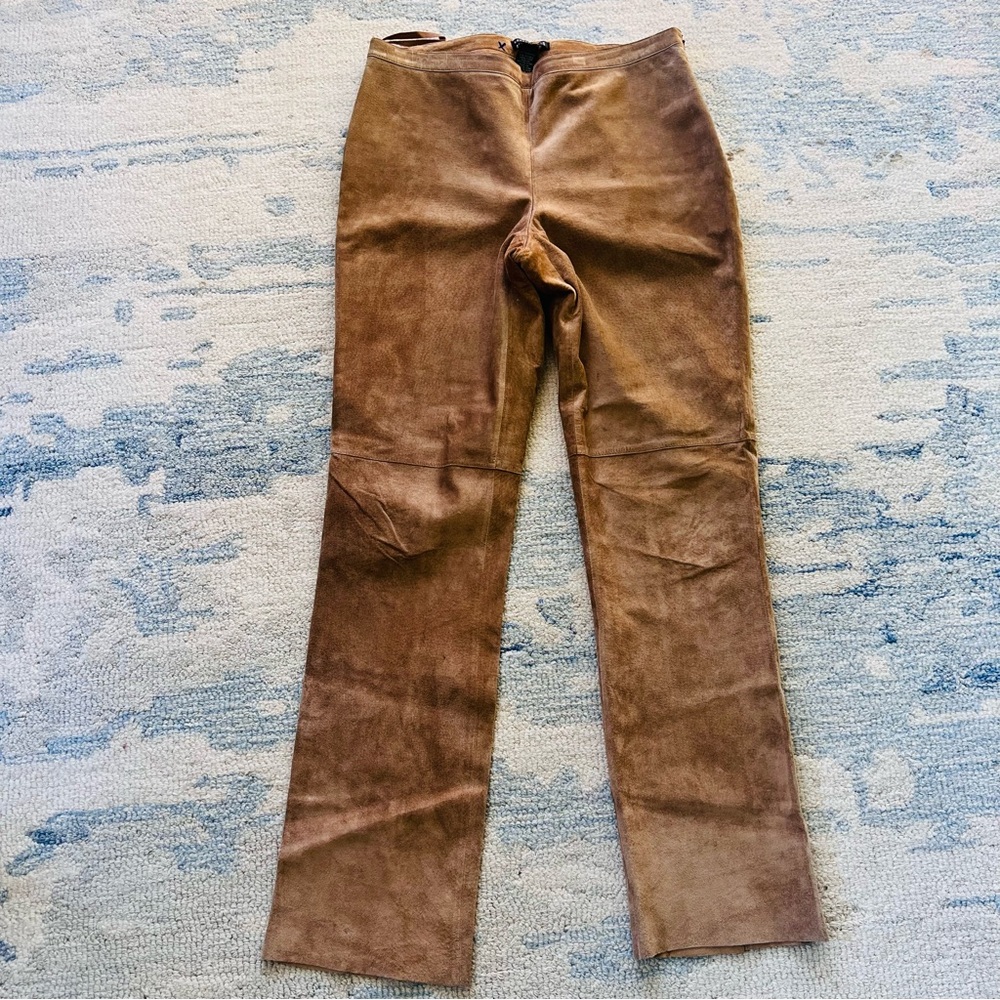 KENNETH COLE SOFT SUEDE LEATHER PANTS TAN SIZE 10